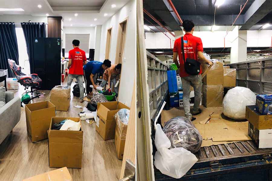xe tải chuyển văn phòng